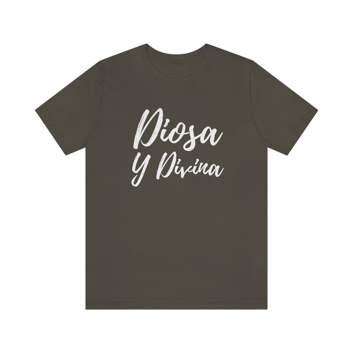 Diosa y Divina, estampado blanco, camiseta de manga corta Unisex Jersey