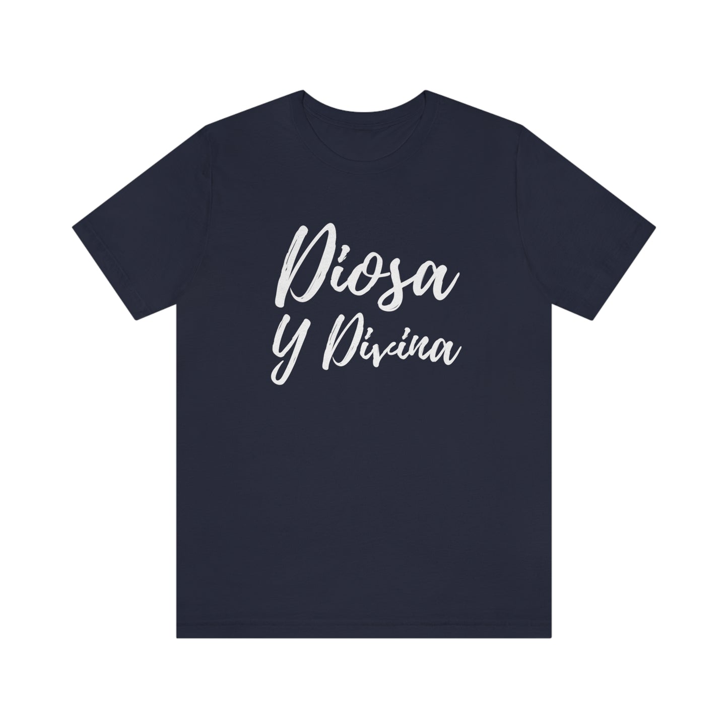 Diosa y Divina, estampado blanco, camiseta de manga corta Unisex Jersey