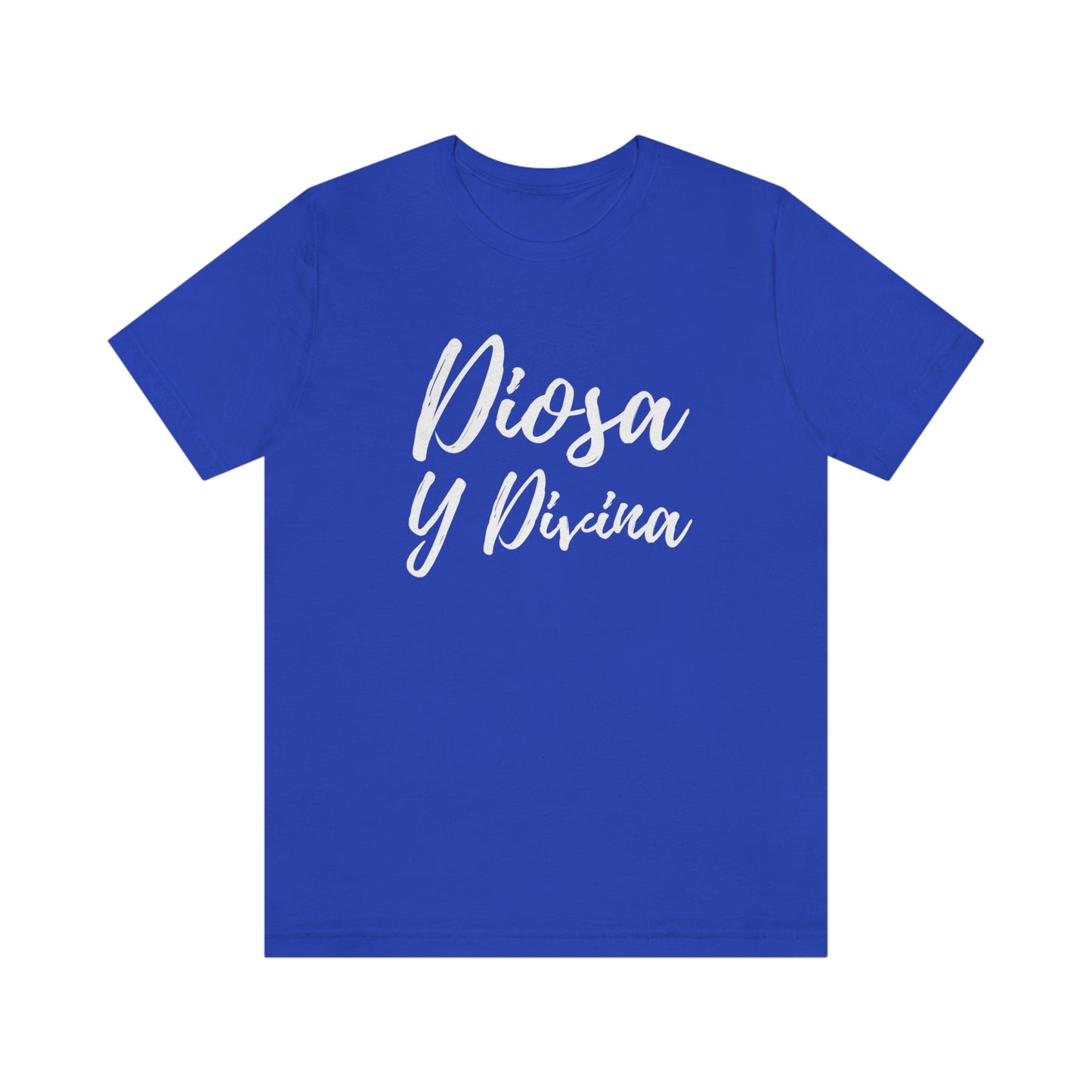 Diosa y Divina, estampado blanco, camiseta de manga corta Unisex Jersey