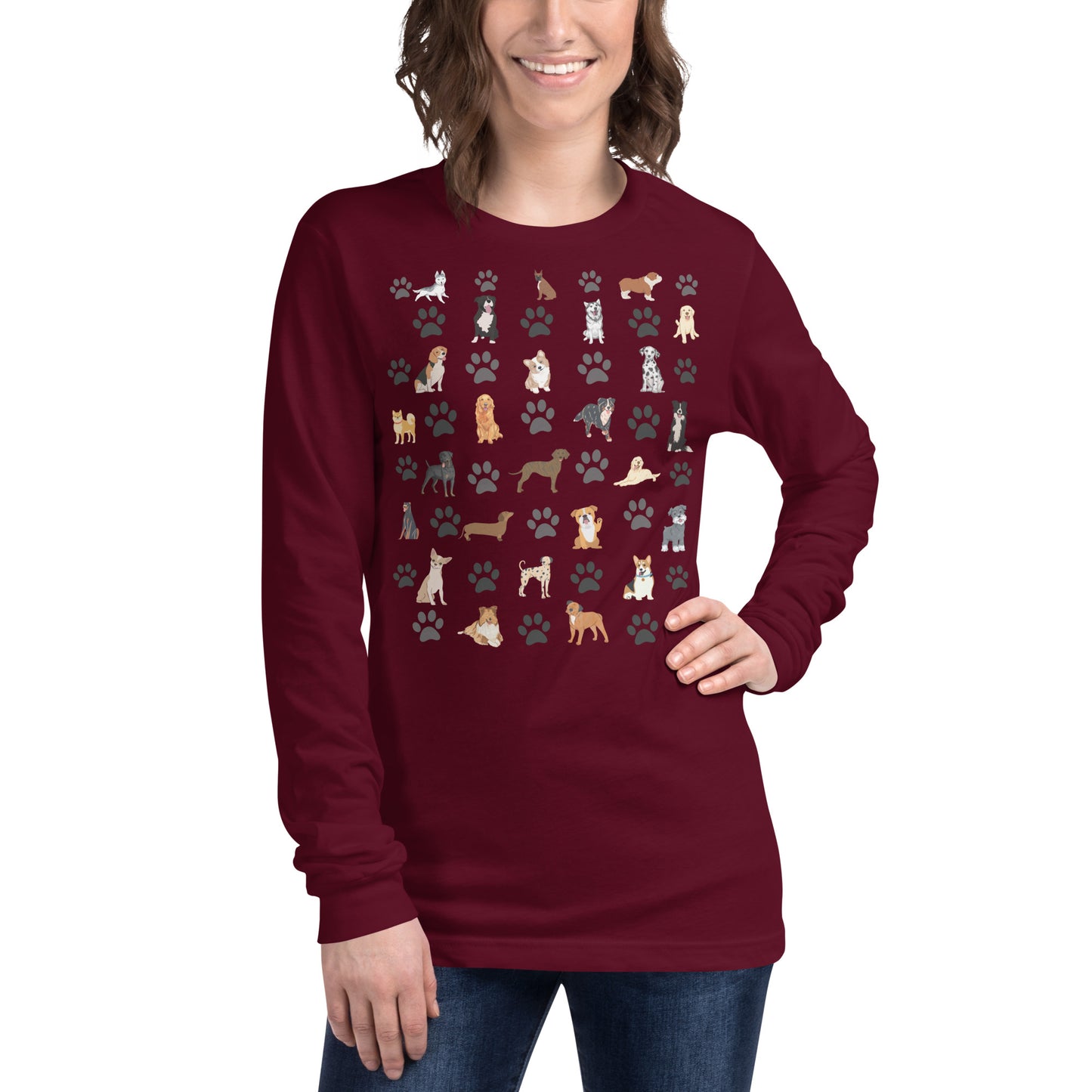 Camisa de amante de los perros, camiseta de manga larga unisex, Rottweiler, chihuahua, plott hound, pitt bull, terrier, golden retriever, husky, corgi, boxer