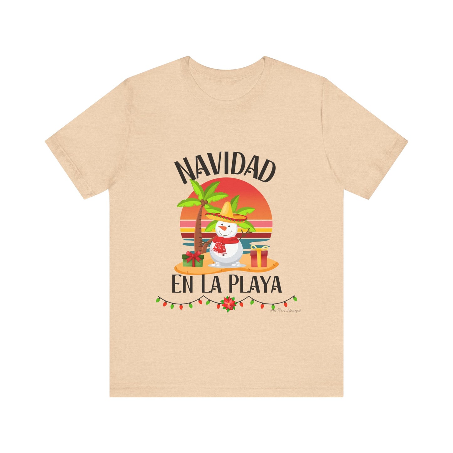 Navidad en La Playa Snowman on the Beach Unisex Jersey Short Sleeve Tee