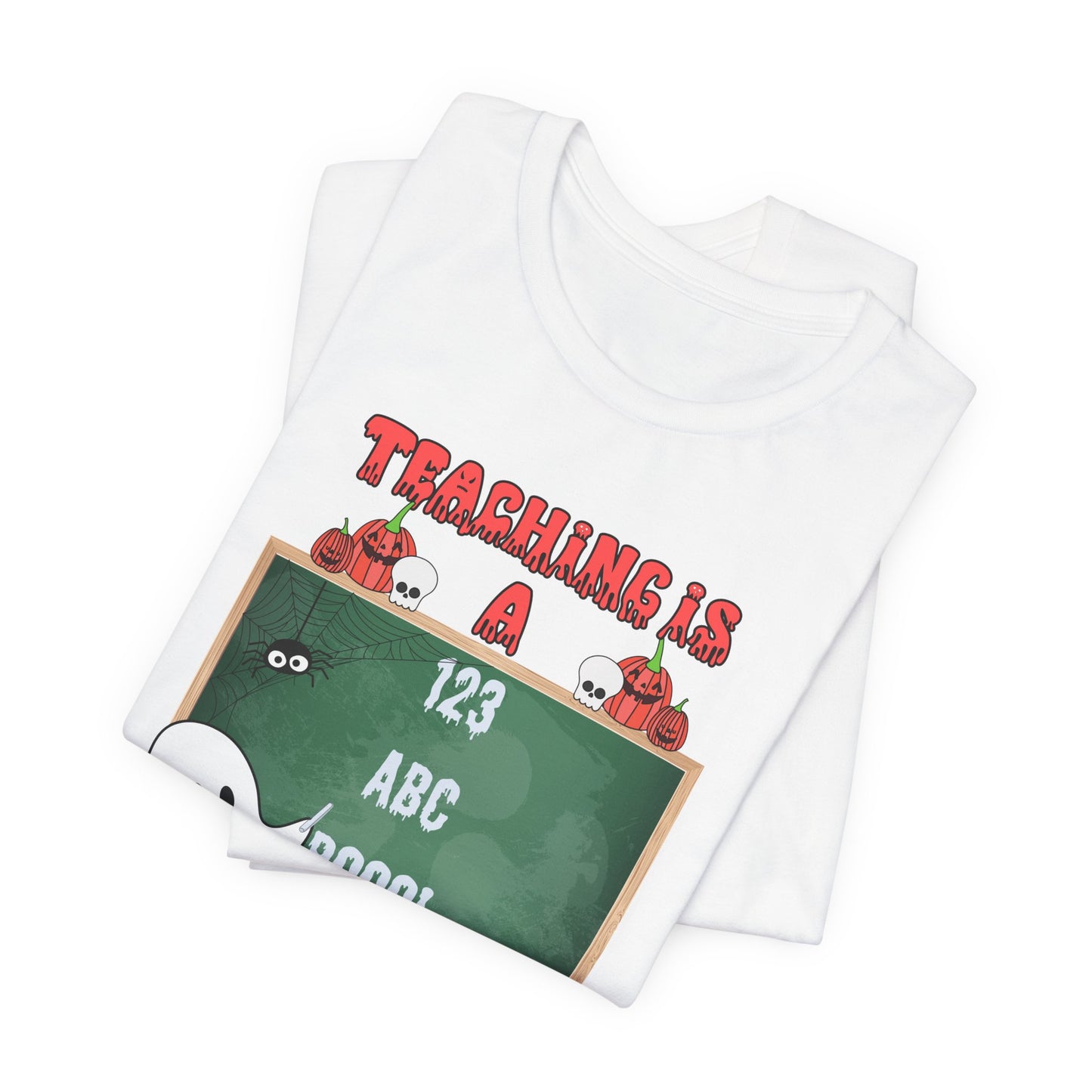 "Teaching is a Boo-ti-ful Thing" Halloween Teacher Shirt – Cute Ghost, Pumpkins & Spider Design