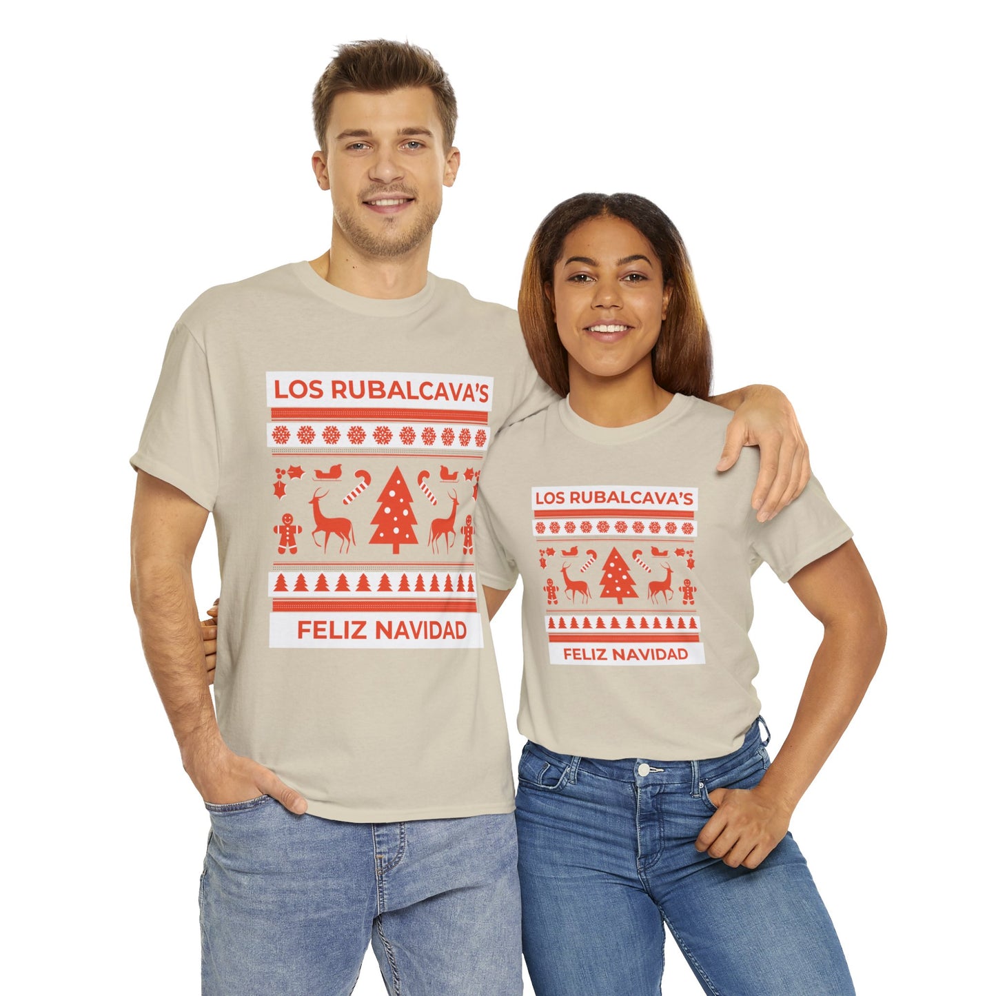 Personalized Family Christmas Unisex Heavy Cotton Tee