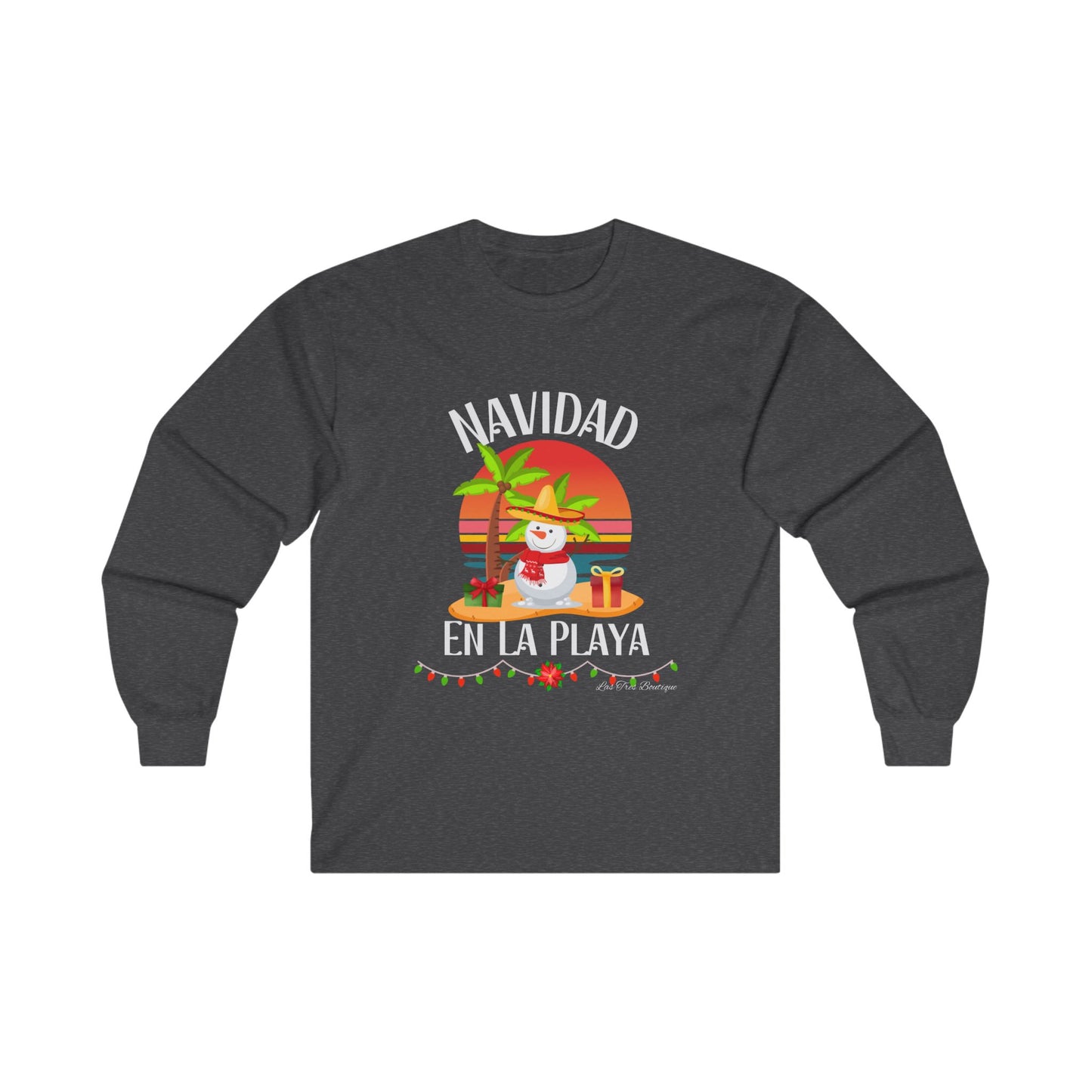 Navidad en La Playa Snowman on the Beach Unisex Ultra Cotton Long Sleeve Tee