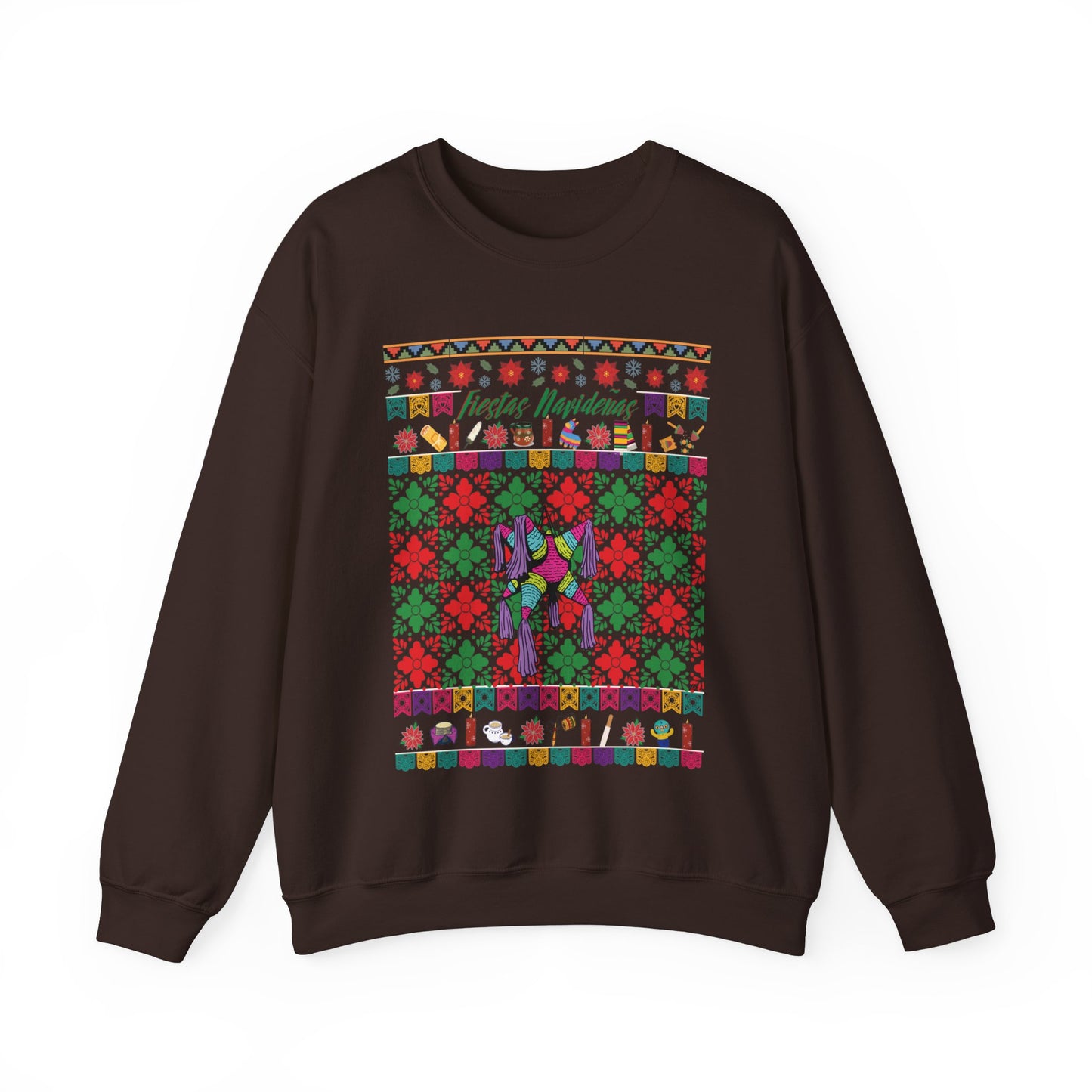 "Fiestas Navideñas Ugly Christmas Sweater" Unisex Crewneck Sweatshirt