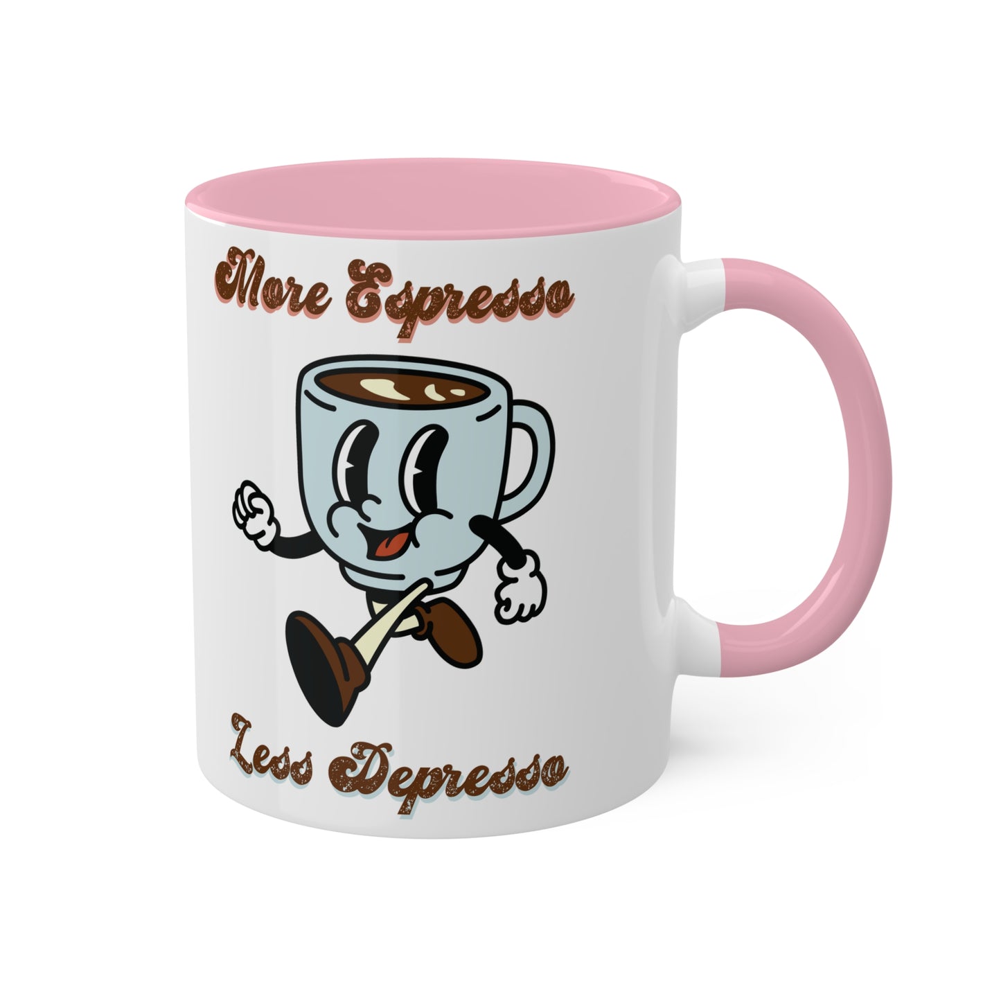 More Espresso, Less Depresso Colorful Mugs, 11oz