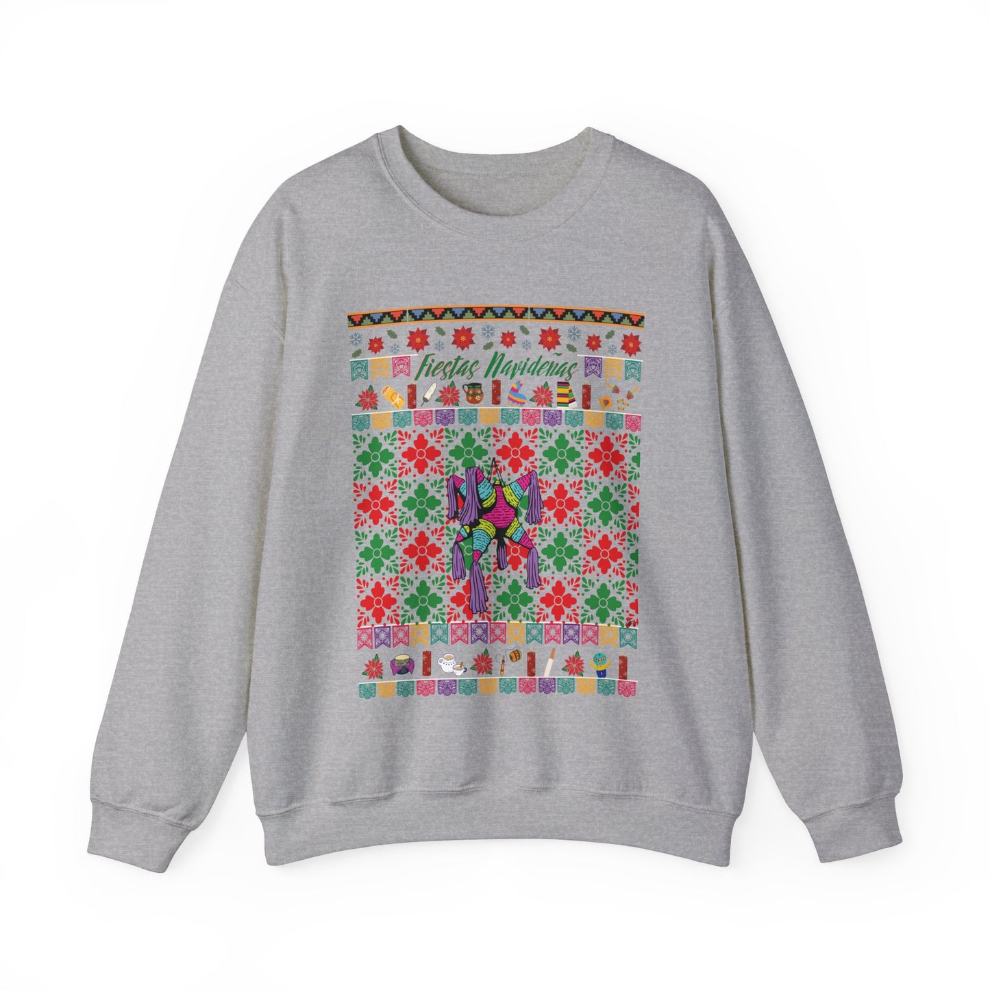 "Fiestas Navideñas Ugly Christmas Sweater" Unisex Crewneck Sweatshirt