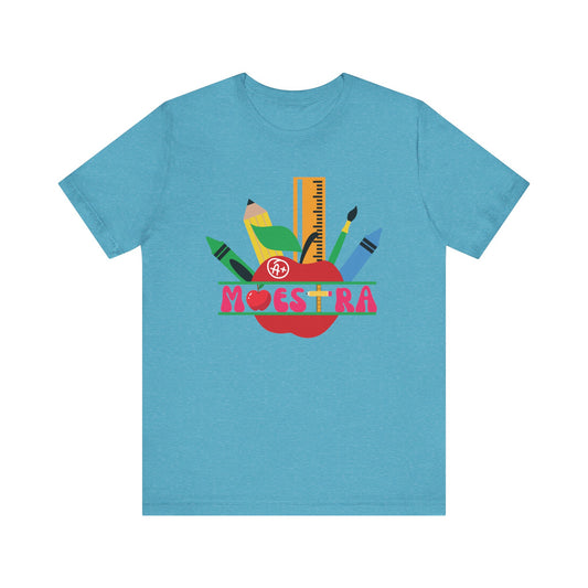Maestra A is for Apple Unisex Jersey Short Sleeve Tee