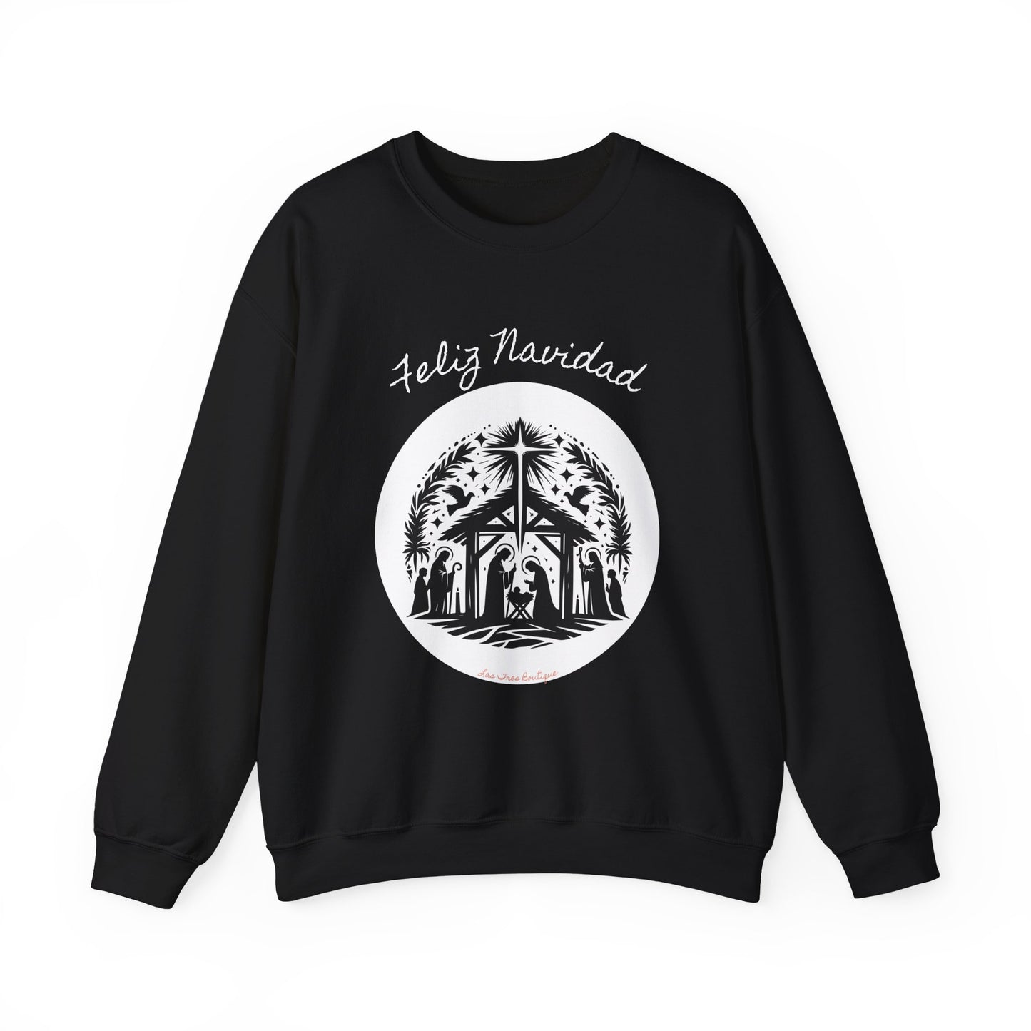 "'Feliz Navidad' escena de Nacimiento" Unisex Heavy Blend™ Crewneck Sweatshirt