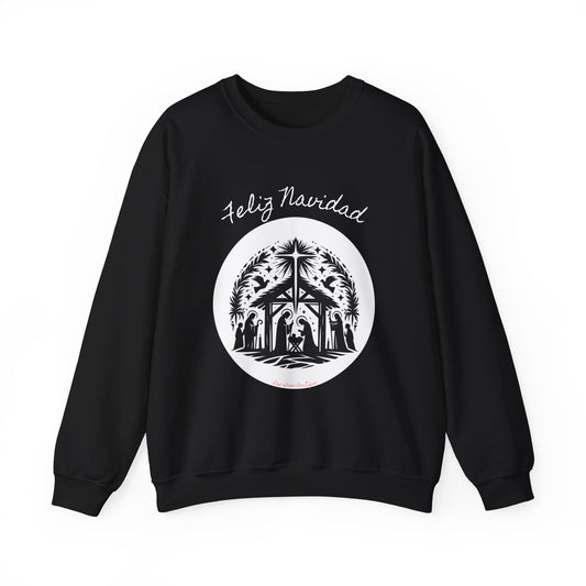 "'Feliz Navidad' escena de Nacimiento" Unisex Heavy Blend™ Crewneck Sweatshirt