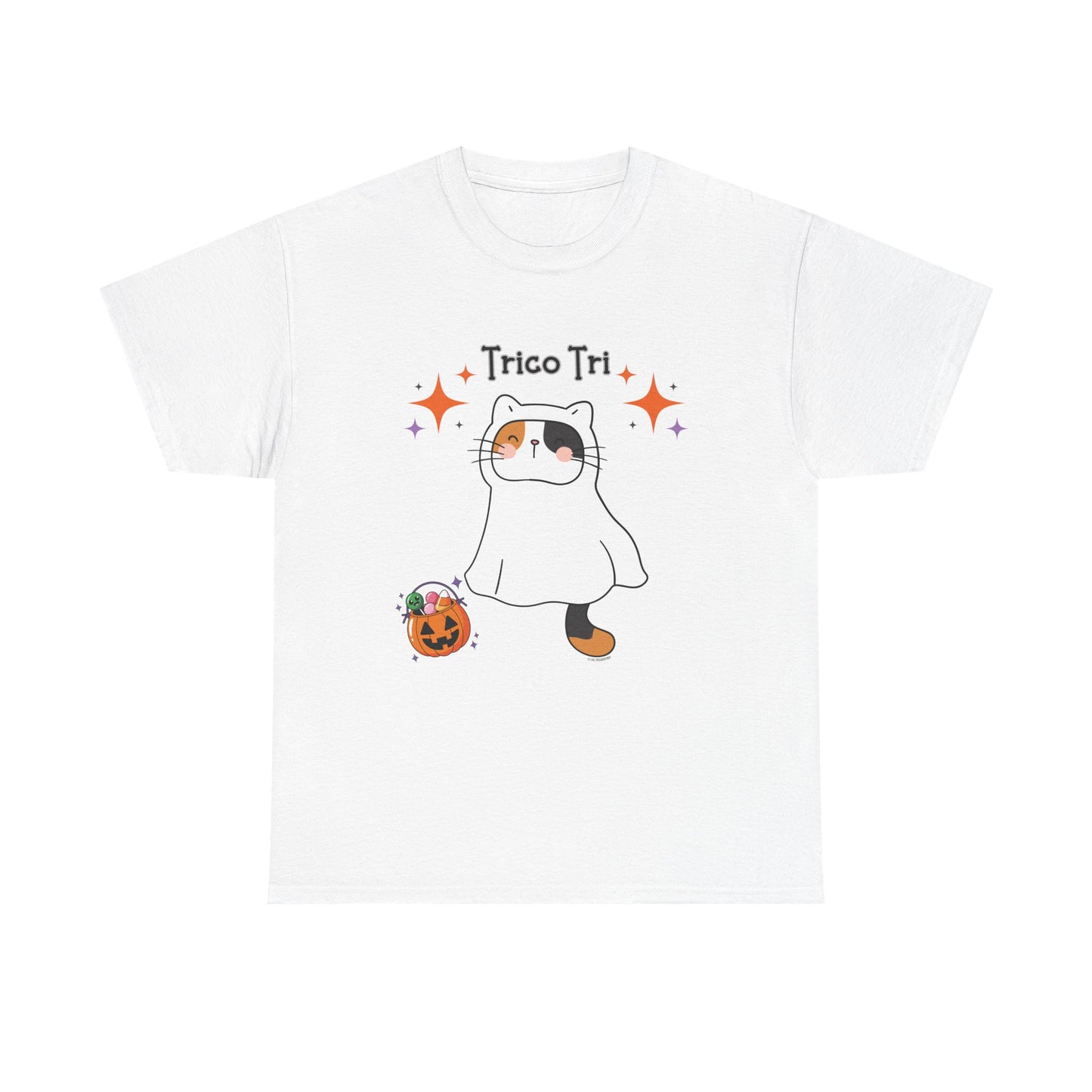 Trico Tri Halloween Cat Shirt – Calico Ghost t shirt