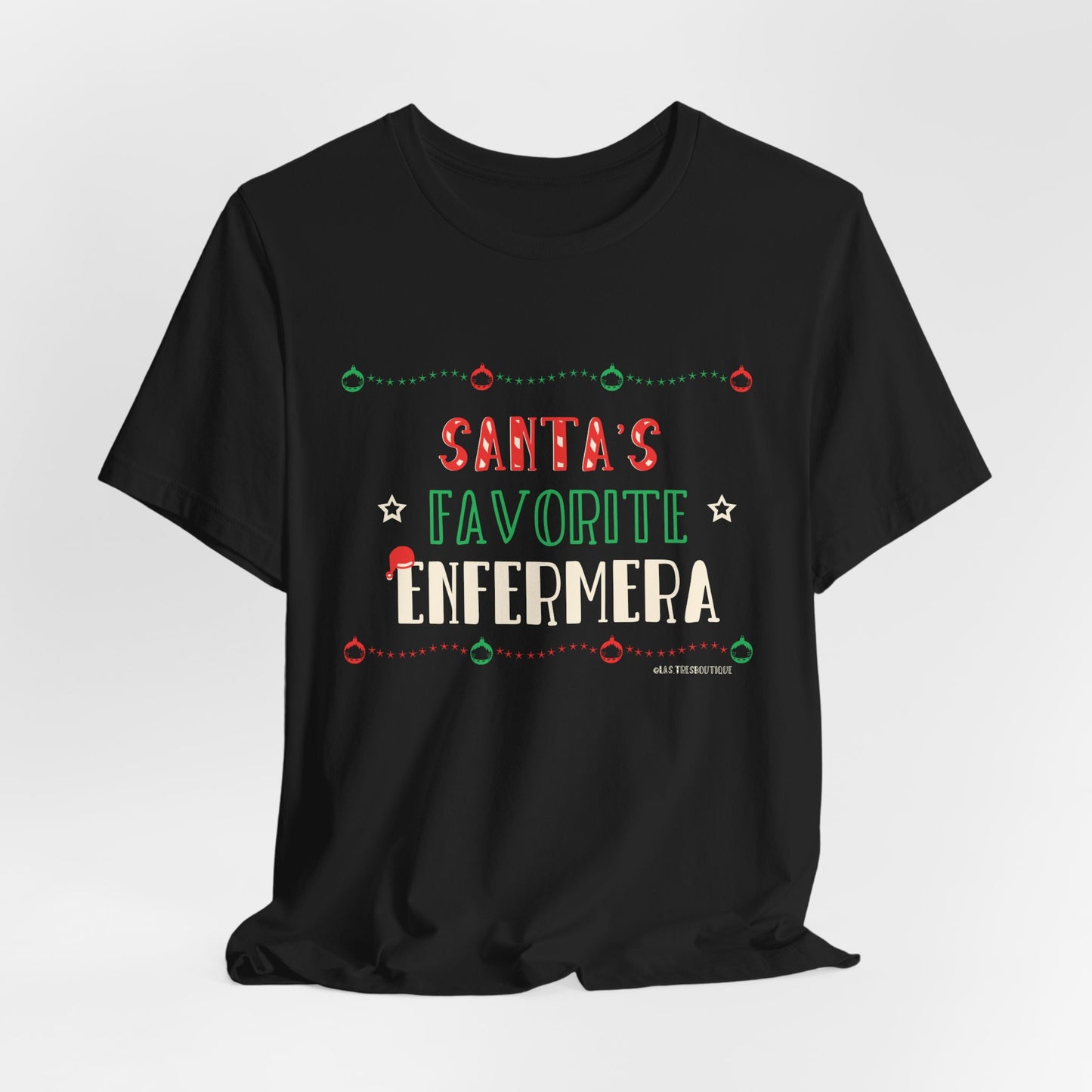 Santa’s Favorite Enfermera™ | Cute Christmas Nurse Shirt | Latina Holiday Tee