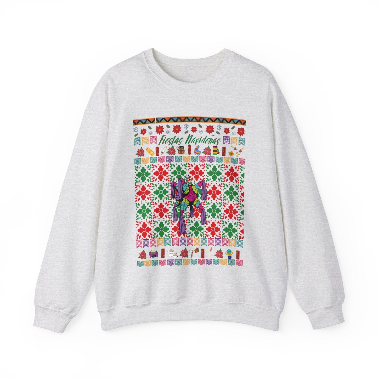 "Fiestas Navideñas Ugly Christmas Sweater" Unisex Crewneck Sweatshirt