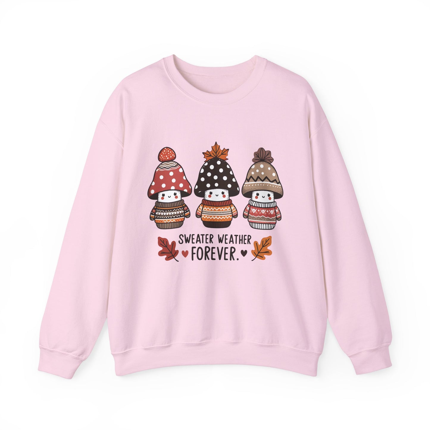 Cozy Fall Sweatshirt with Cute Mushrooms in Sweaters & Beanies – Whimsical Autumn Fashion for Latina Style