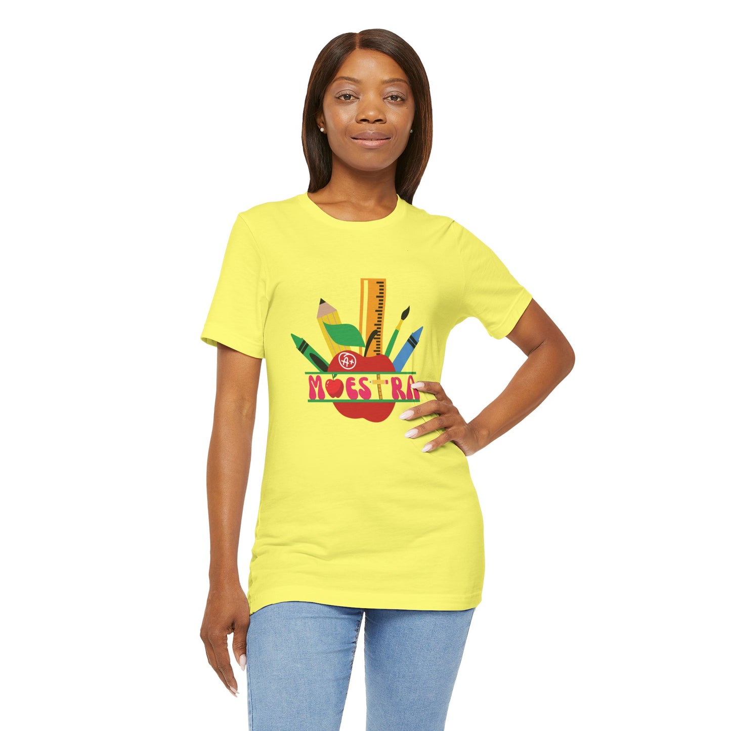 Maestra A is for Apple Unisex Jersey Short Sleeve Tee