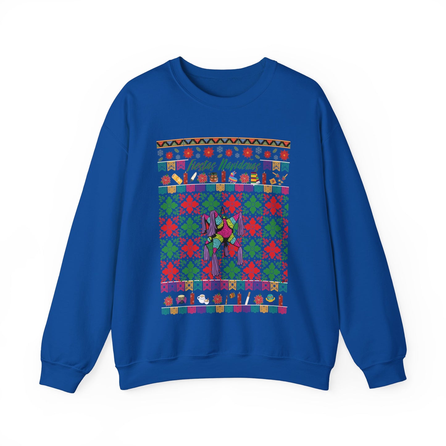 "Fiestas Navideñas Ugly Christmas Sweater" Unisex Crewneck Sweatshirt