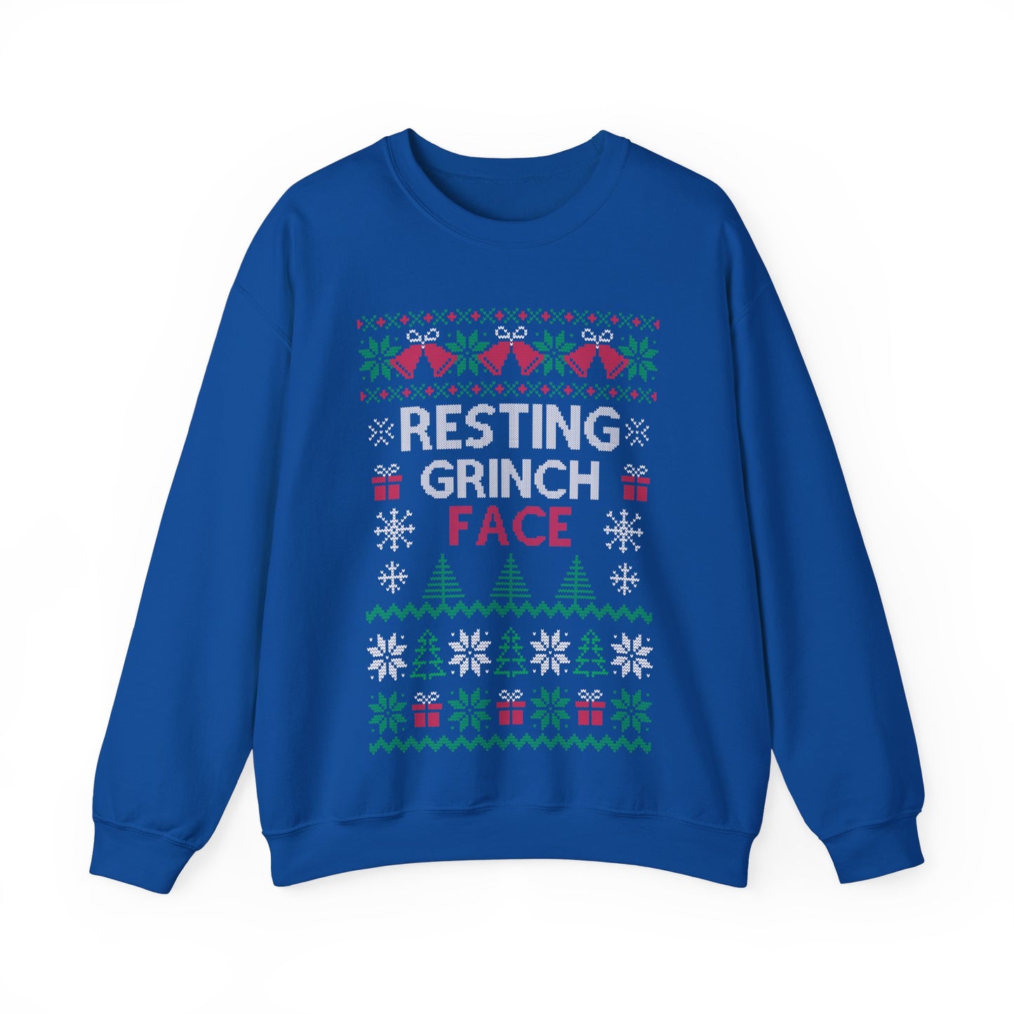 Resting Grinch Face Ugly Christmas Unisex Heavy Blend™ Crewneck Sweatshirt