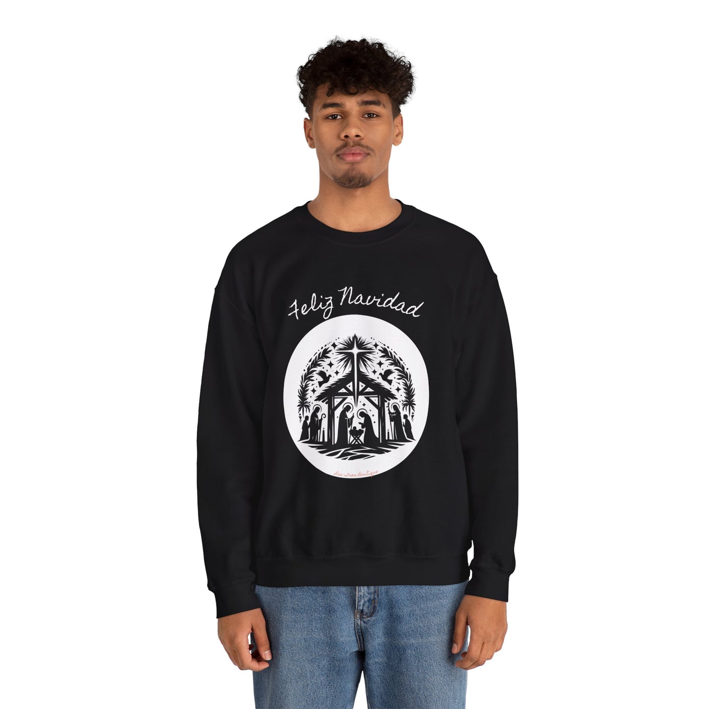 "'Feliz Navidad' escena de Nacimiento" Unisex Heavy Blend™ Crewneck Sweatshirt