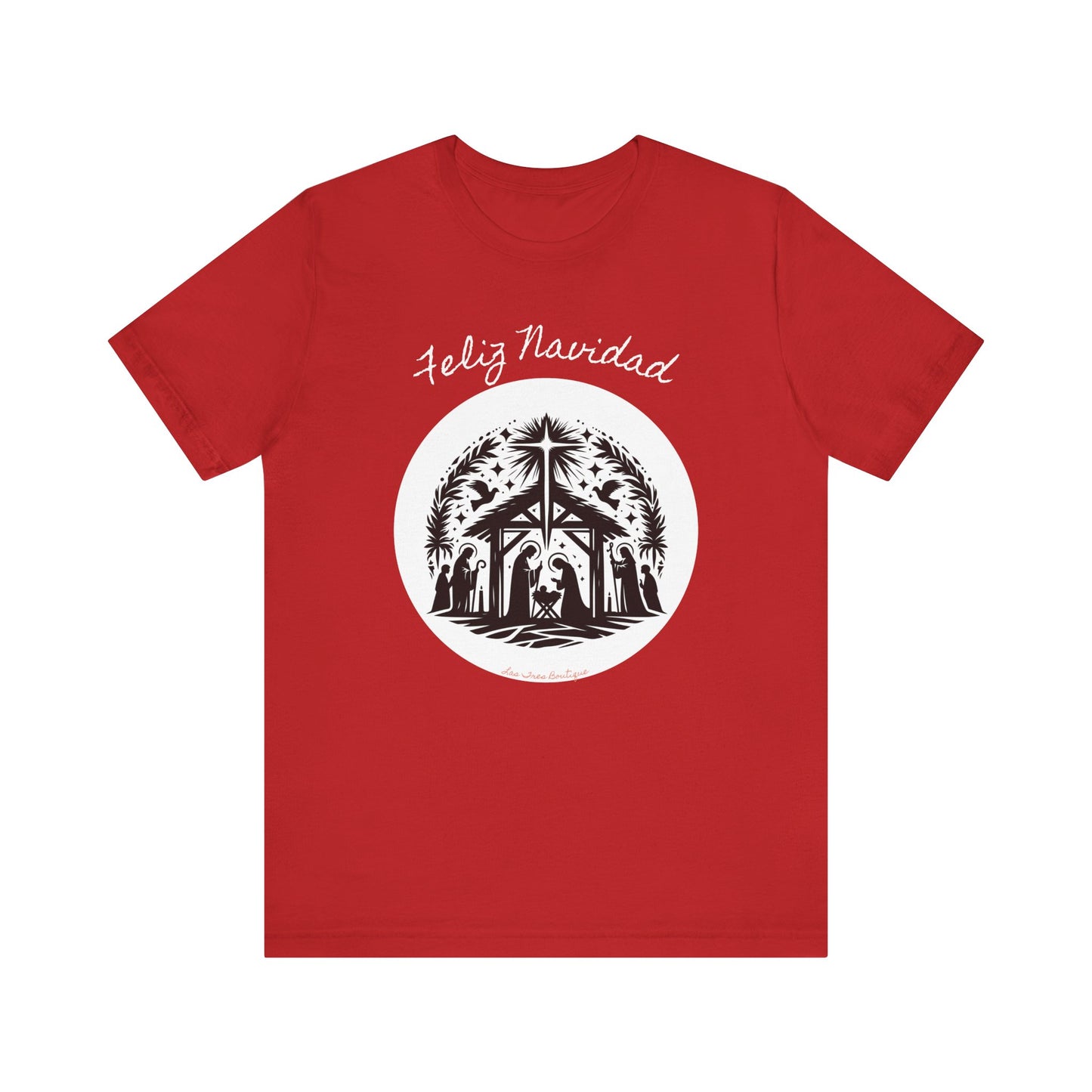 "'Feliz Navidad' escena de Nacimiento" Unisex Jersey Short Sleeve Tee