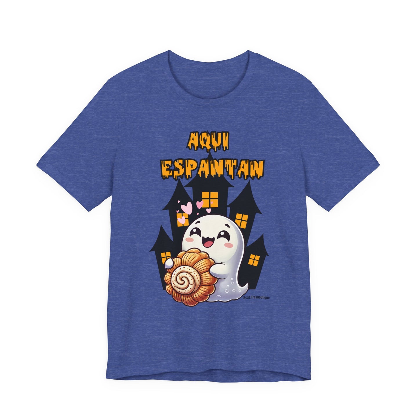 "Aqui Espantan" Cute Ghost Halloween Tee, Funny Ghost Shirt, Halloween Costume, Spooky T-Shirt, Gift for Halloween Lovers