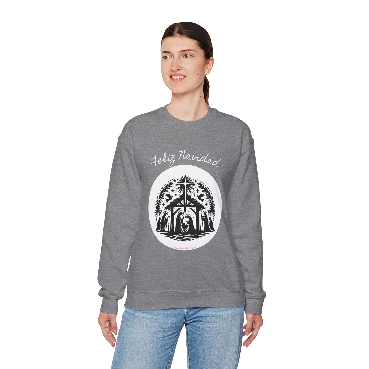 "'Feliz Navidad' escena de Nacimiento" Unisex Heavy Blend™ Crewneck Sweatshirt