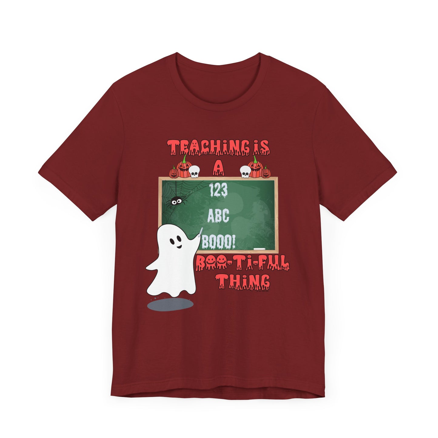 "Teaching is a Boo-ti-ful Thing" Halloween Teacher Shirt – Cute Ghost, Pumpkins & Spider Design