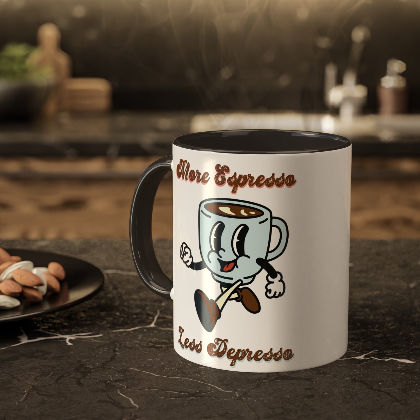 More Espresso, Less Depresso Colorful Mugs, 11oz