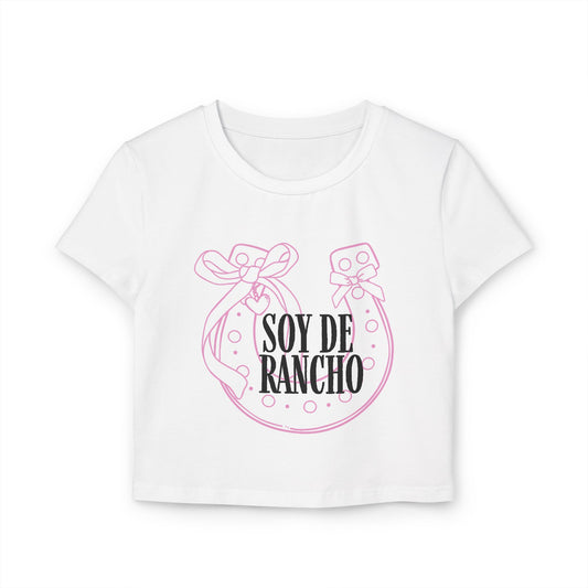 Soy de Rancho Pink Horseshoe - Ranchera Coquette Baby Tee