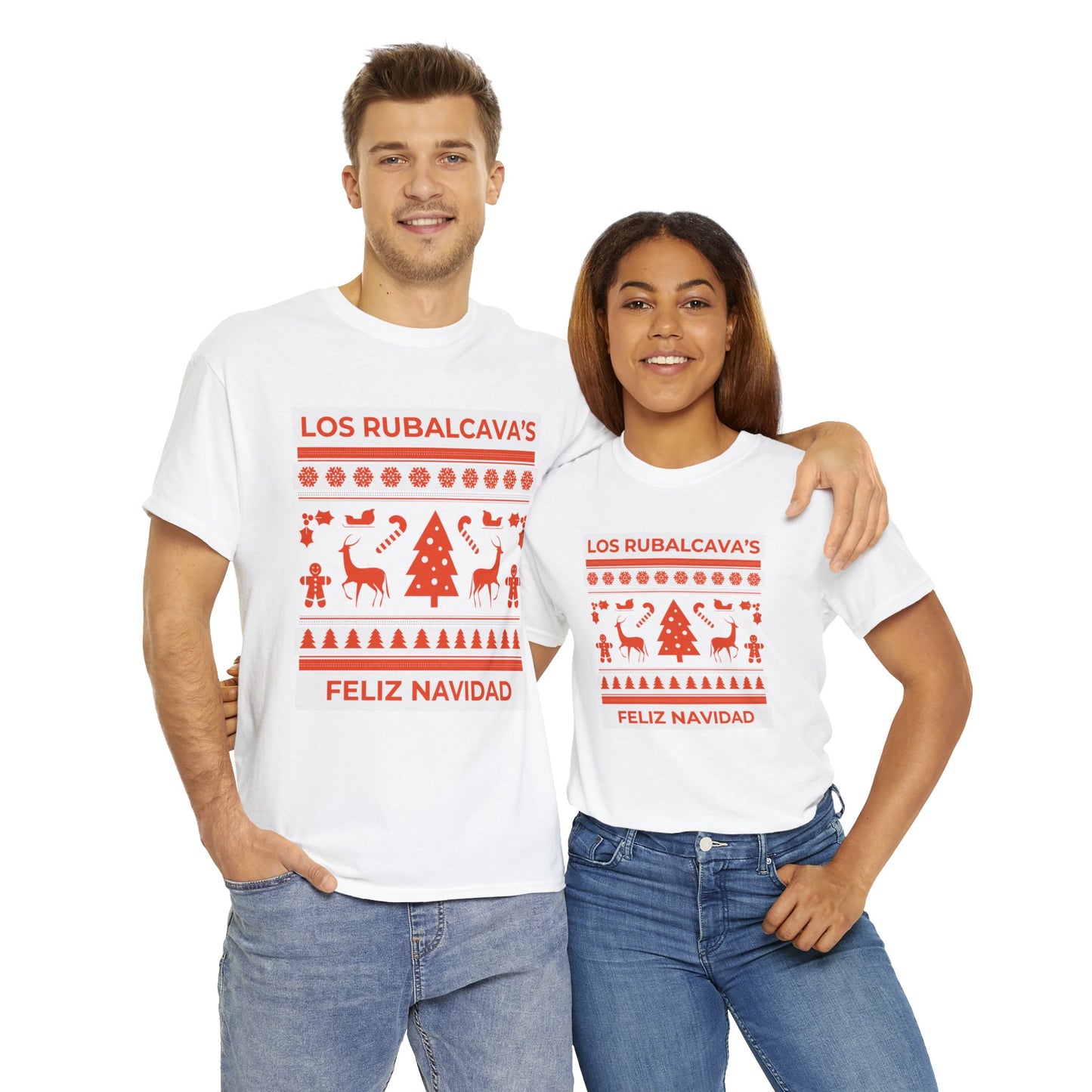 Personalized Family Christmas Unisex Heavy Cotton Tee