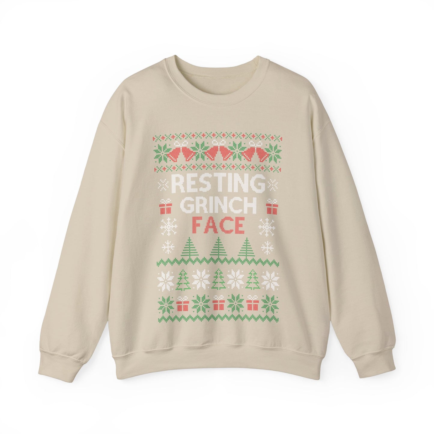 Resting Grinch Face Ugly Christmas Unisex Heavy Blend™ Crewneck Sweatshirt