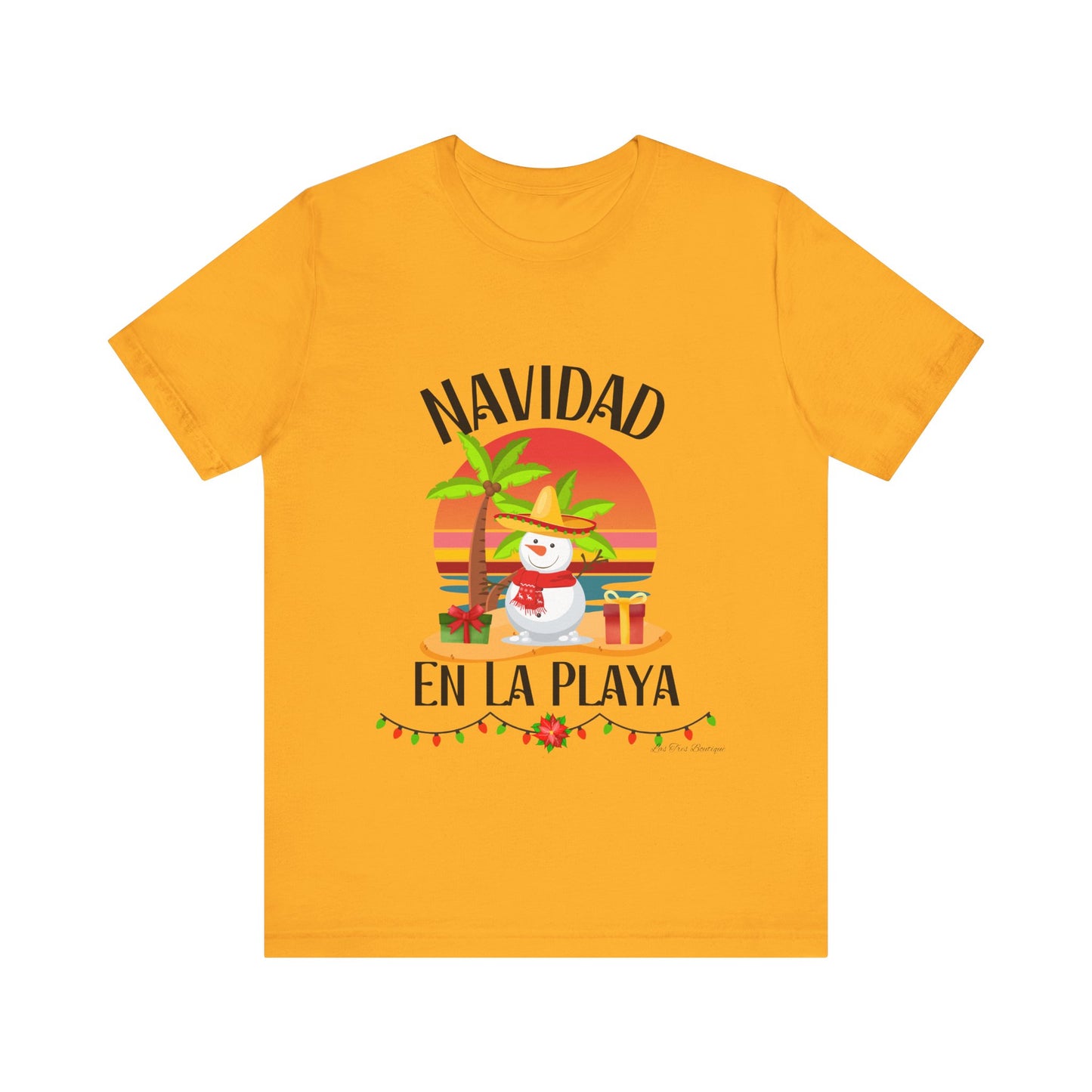 Navidad en La Playa Snowman on the Beach Unisex Jersey Short Sleeve Tee