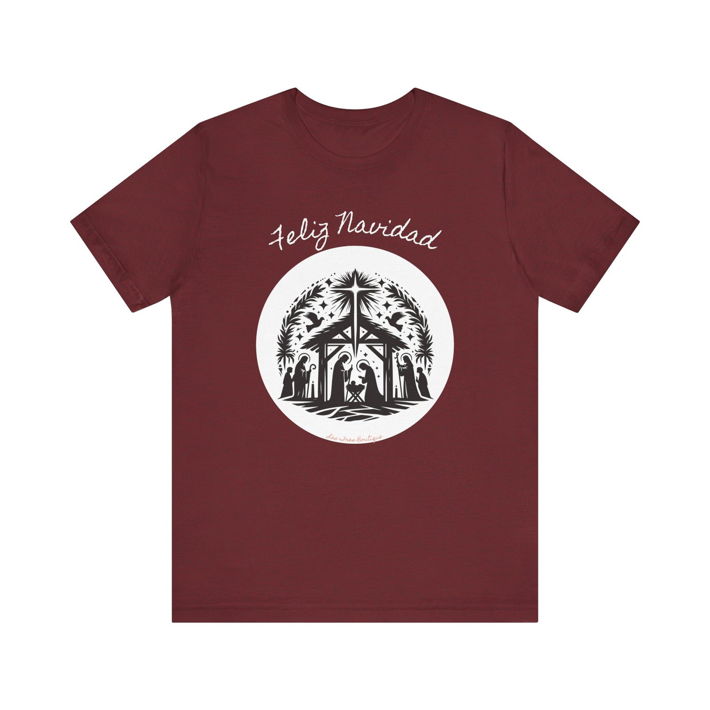 "'Feliz Navidad' escena de Nacimiento" Unisex Jersey Short Sleeve Tee