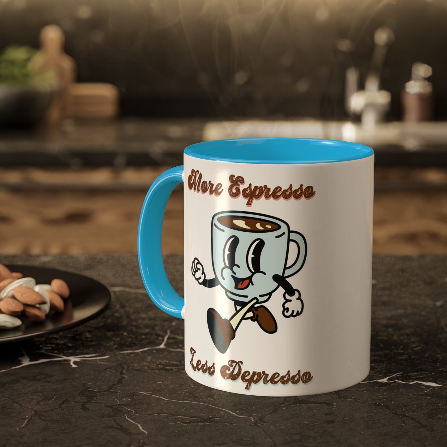 More Espresso, Less Depresso Colorful Mugs, 11oz