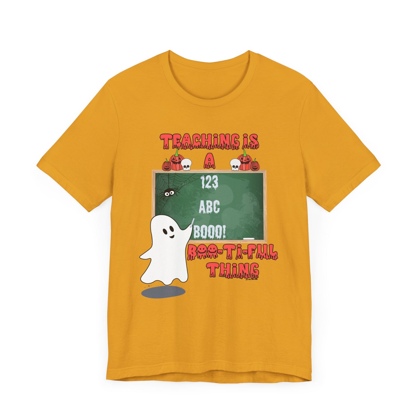 "Teaching is a Boo-ti-ful Thing" Halloween Teacher Shirt – Cute Ghost, Pumpkins & Spider Design