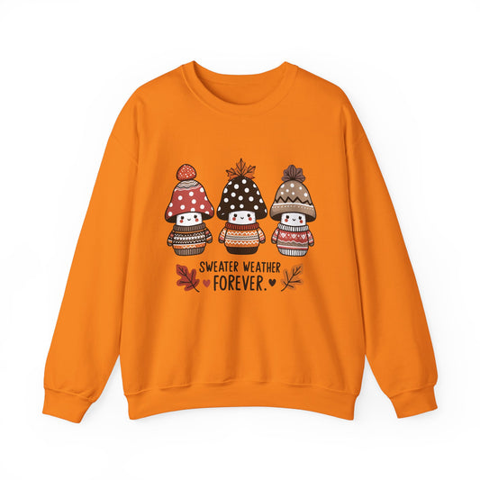 Cozy Fall Sweatshirt with Cute Mushrooms in Sweaters & Beanies – Whimsical Autumn Fashion for Latina Style