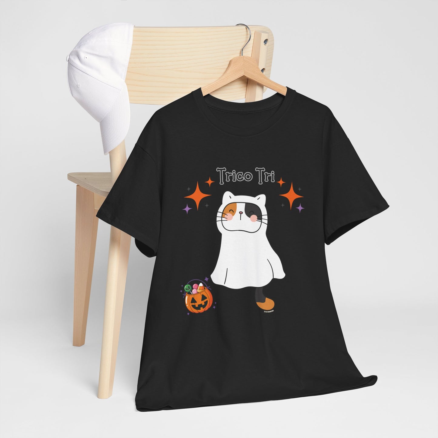 Trico Tri Halloween Cat Shirt – Calico Ghost t shirt