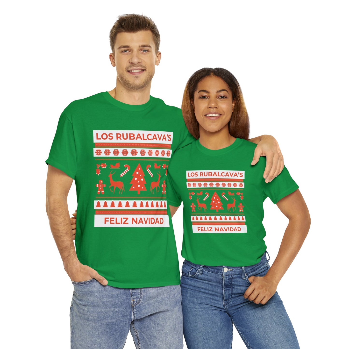 Personalized Family Christmas Unisex Heavy Cotton Tee