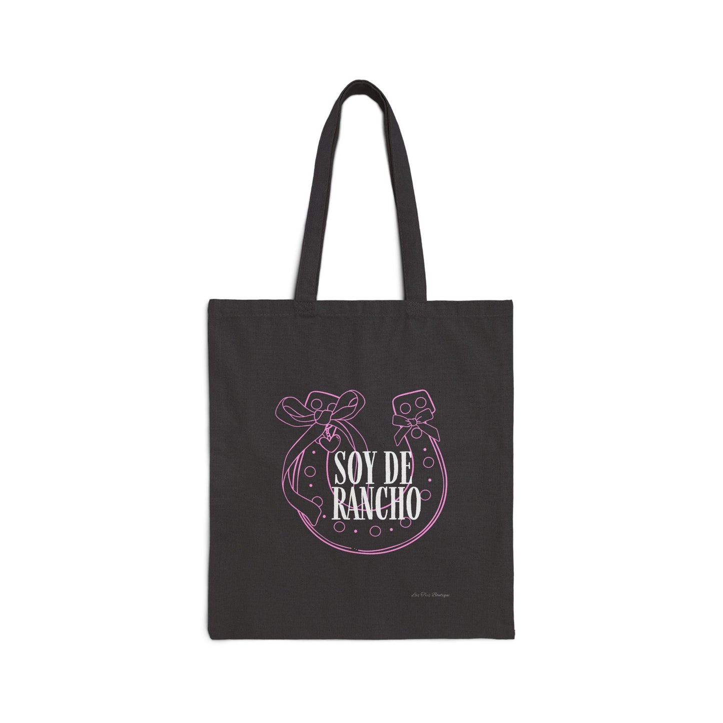 Soy de Rancho Pink Horseshoe Coquette Cotton Canvas Tote Bag