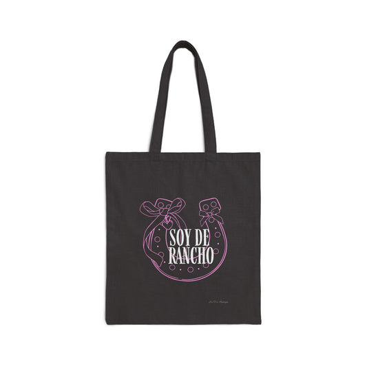 Soy de Rancho Pink Horseshoe Coquette Cotton Canvas Tote Bag