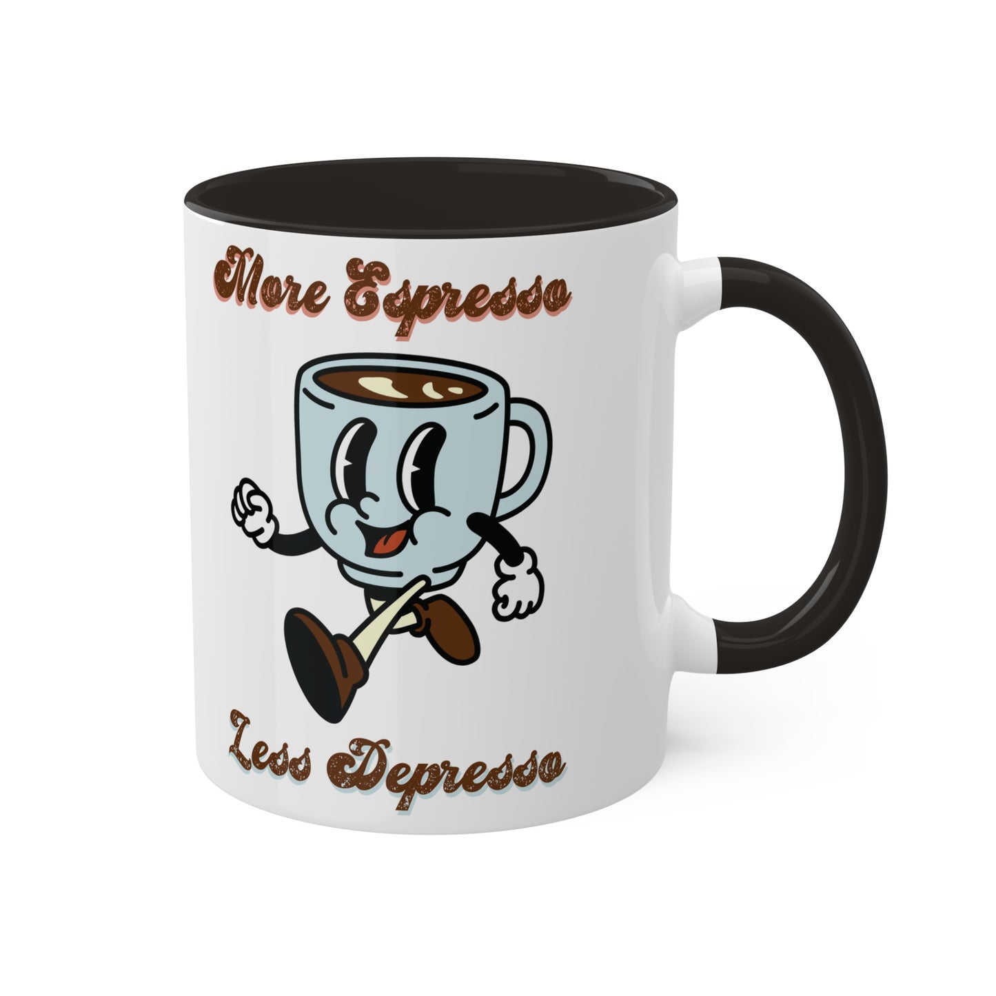 More Espresso, Less Depresso Colorful Mugs, 11oz