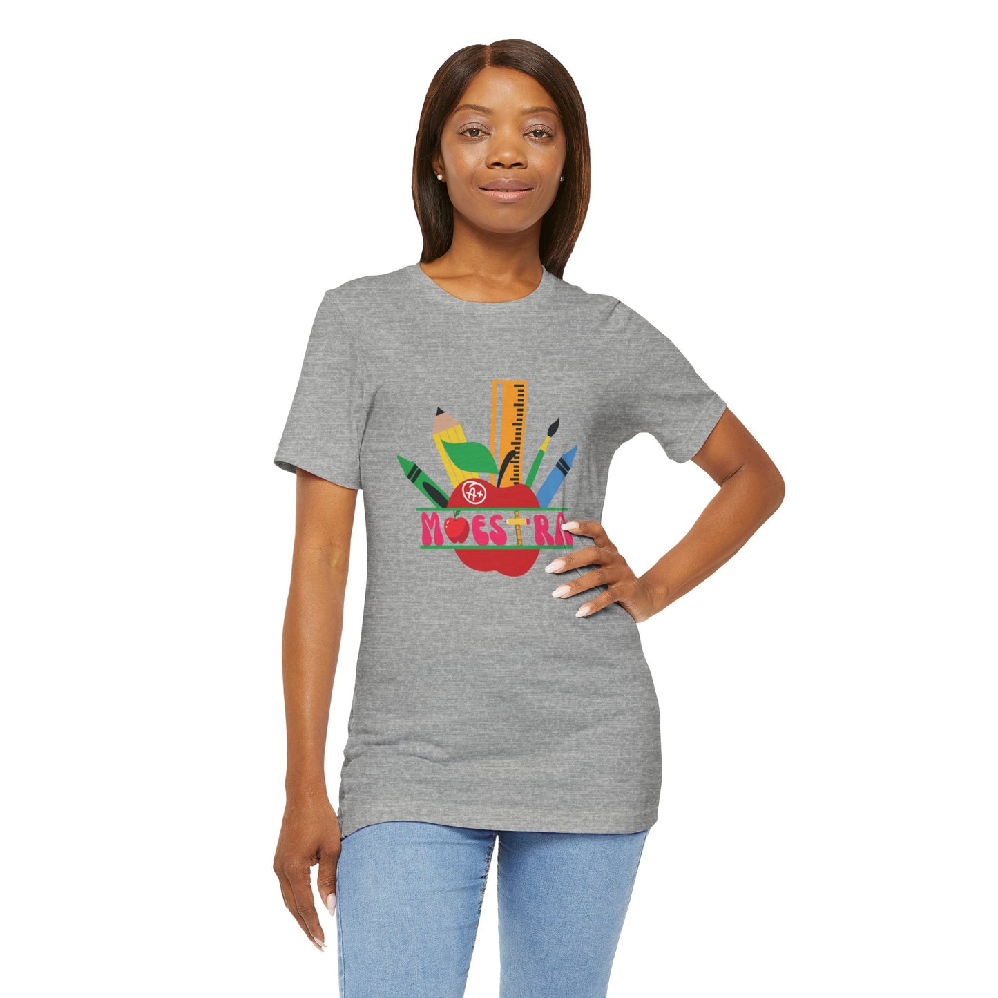 Maestra A is for Apple Unisex Jersey Short Sleeve Tee