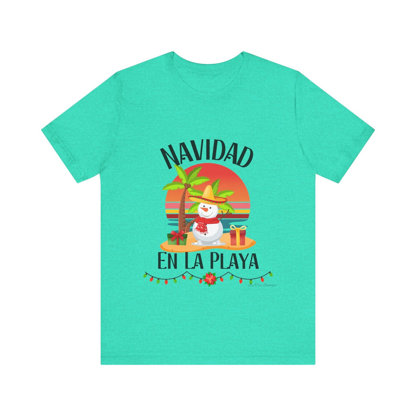 Navidad en La Playa Snowman on the Beach Unisex Jersey Short Sleeve Tee