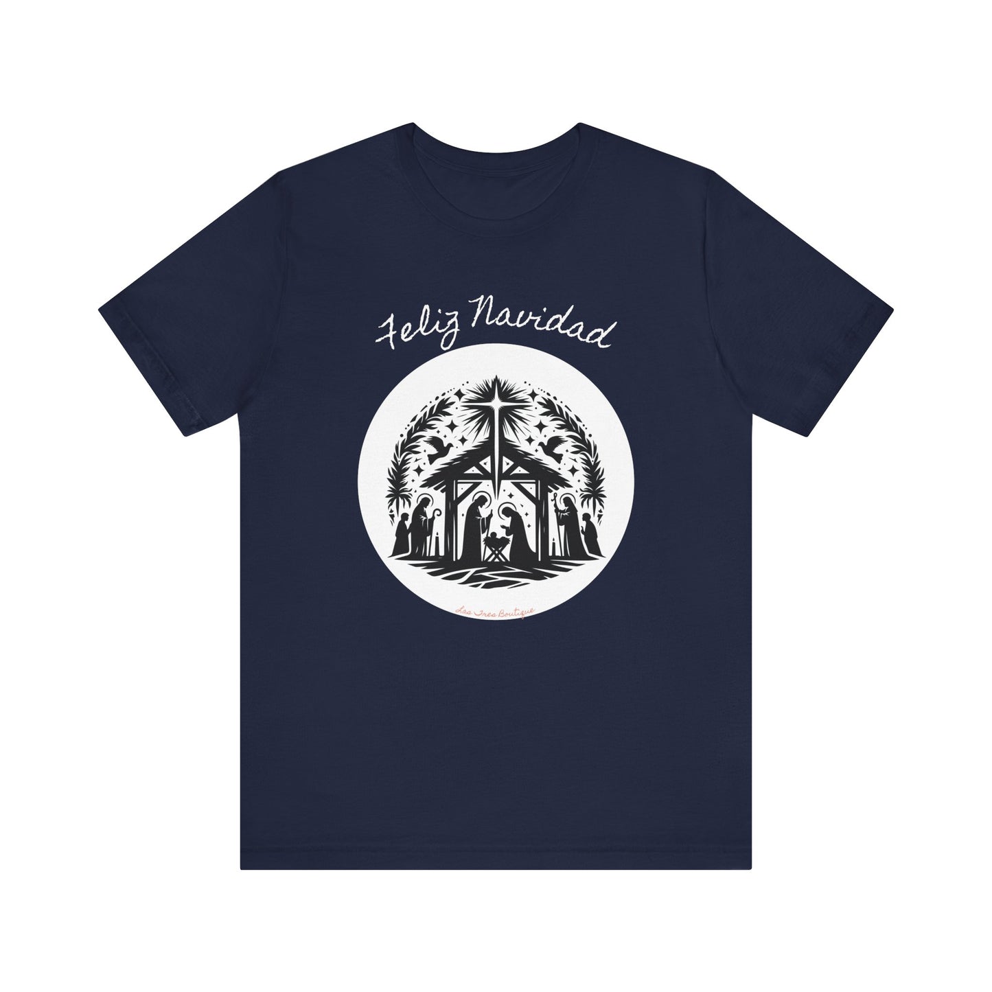 "'Feliz Navidad' escena de Nacimiento" Unisex Jersey Short Sleeve Tee