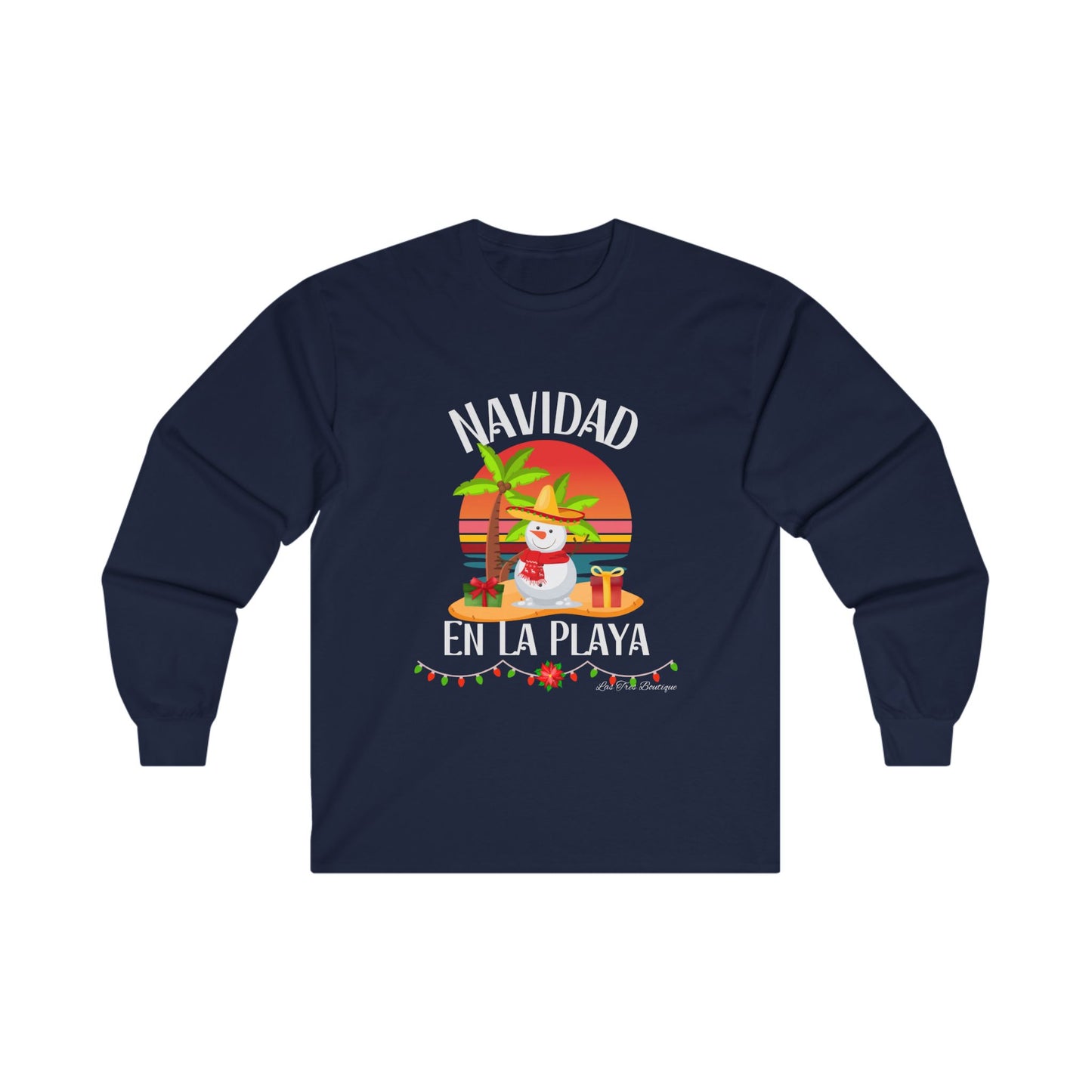 Navidad en La Playa Snowman on the Beach Unisex Ultra Cotton Long Sleeve Tee