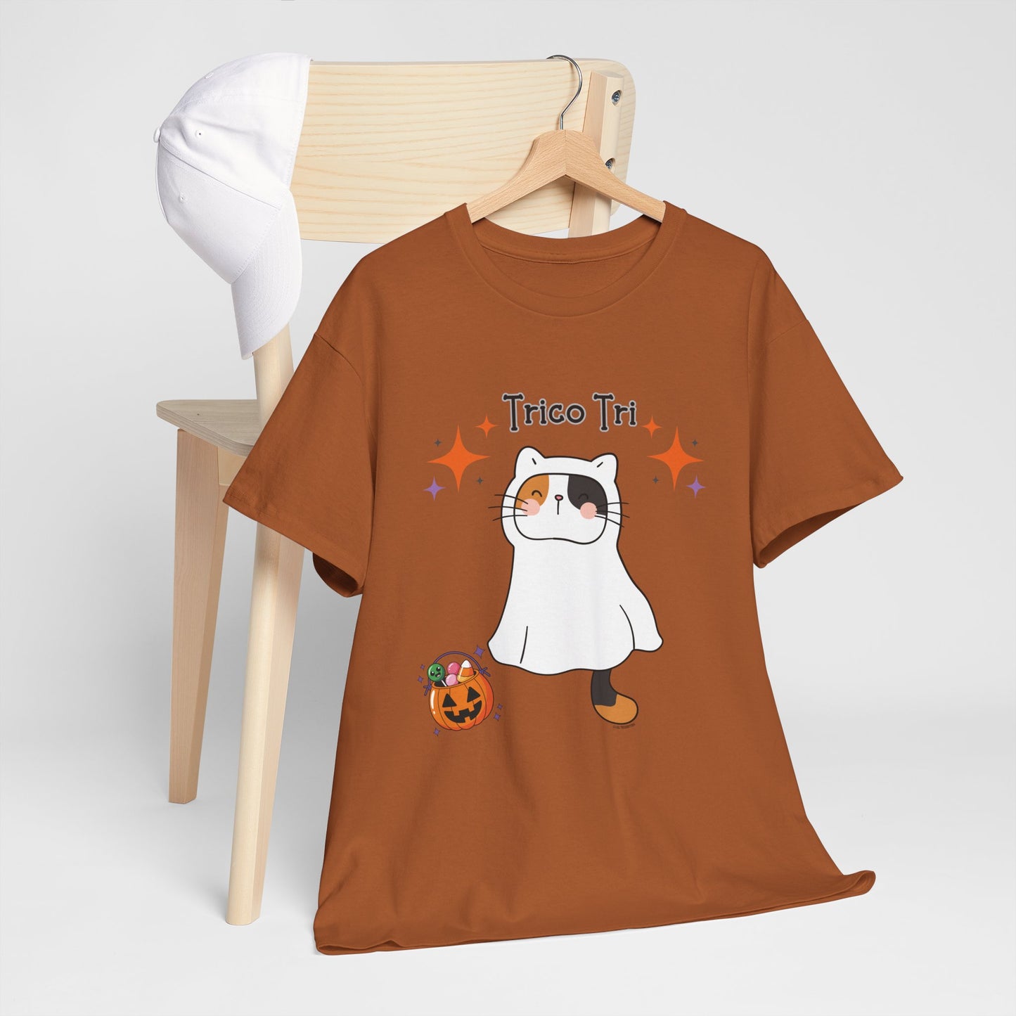 Trico Tri Halloween Cat Shirt – Calico Ghost t shirt