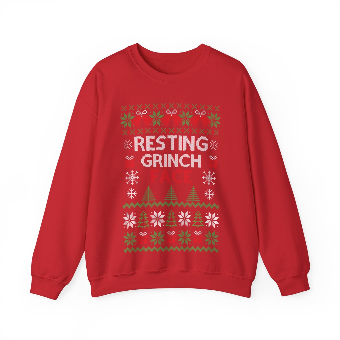 Resting Grinch Face Ugly Christmas Unisex Heavy Blend™ Crewneck Sweatshirt