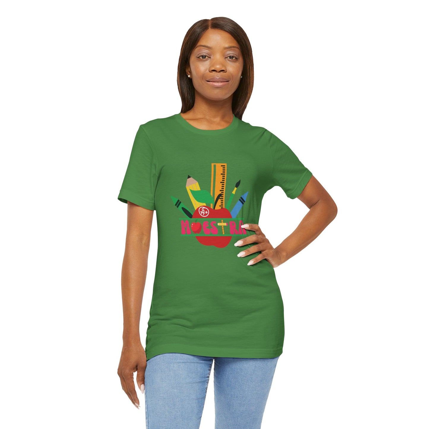 Maestra A is for Apple Unisex Jersey Short Sleeve Tee