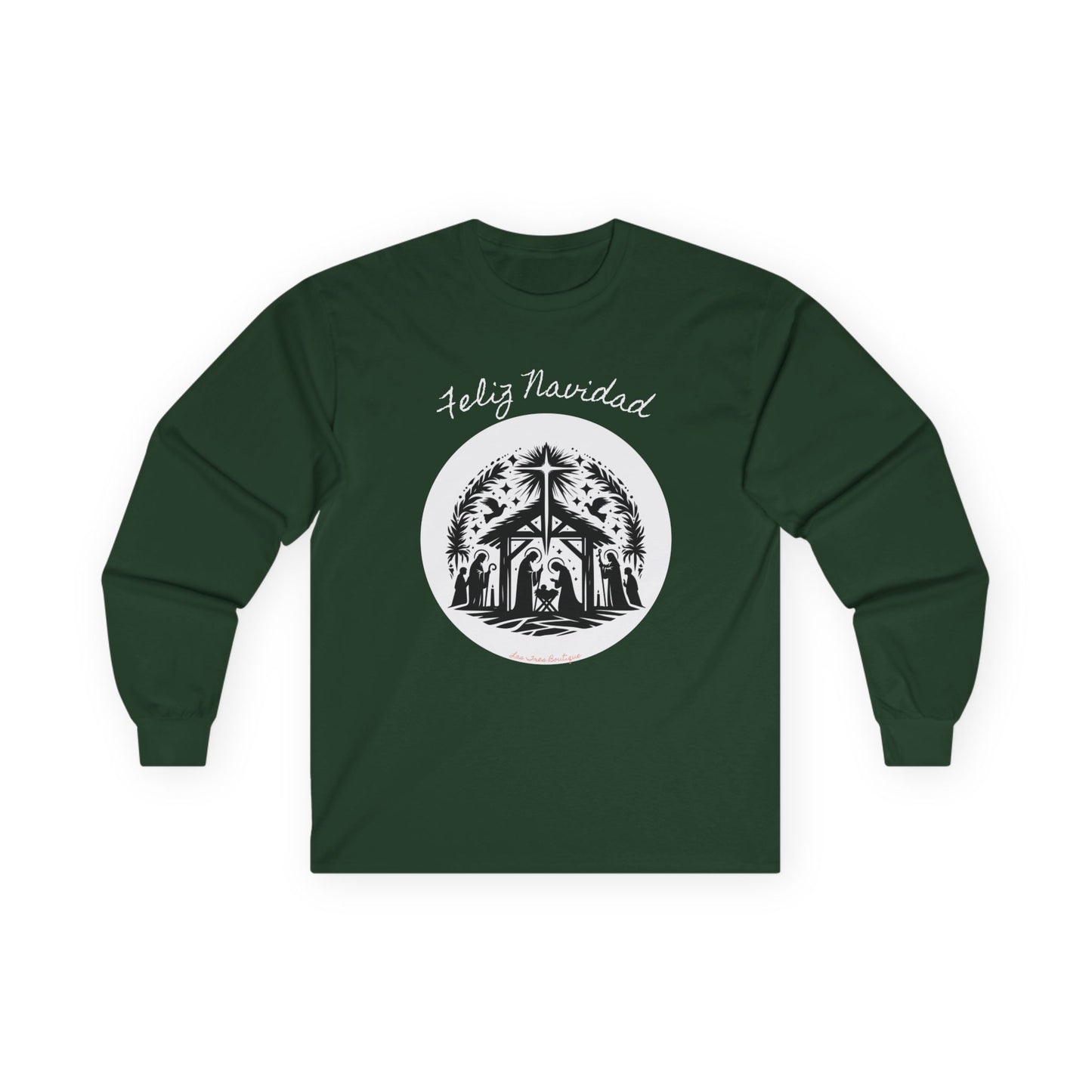 "'Feliz Navidad' escena de Nacimiento" Unisex Ultra Cotton Long Sleeve Tee