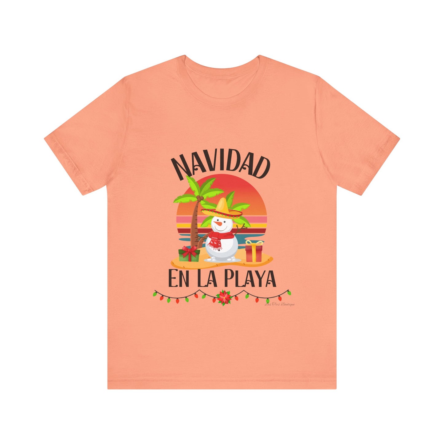 Navidad en La Playa Snowman on the Beach Unisex Jersey Short Sleeve Tee