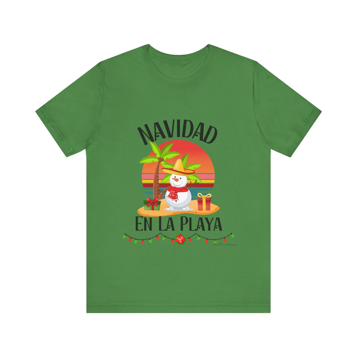 Navidad en La Playa Snowman on the Beach Unisex Jersey Short Sleeve Tee